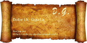 Dobrik Gyula névjegykártya